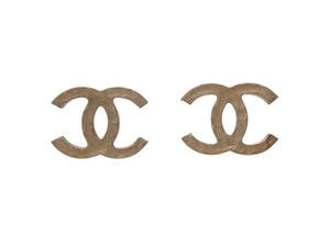 極美品 CHANEL シャネル ココマーク ピアス 両耳 アクセサリー 07A刻印 5.2g GP マットゴールド 中古 4b005024