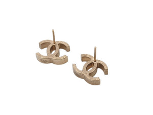 極美品 CHANEL シャネル ココマーク ピアス 両耳 アクセサリー 07A刻印 5.2g GP マットゴールド 中古 4b005024