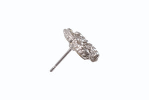 極美品 CHANEL シャネル ココマーク ピアス 両耳 アクセサリー A12V刻印 2.5g メタル ラインストーン シルバー 中古 4b005025