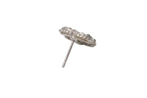 極美品 CHANEL シャネル ココマーク ピアス 両耳 アクセサリー A12V刻印 2.5g メタル ラインストーン シルバー 中古 4b005025