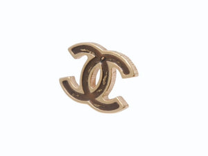 極美品 CHANEL シャネル ピアス アクセサリー ココマーク 両耳 05A刻印 GP ゴールド ブラウン 5.3g 中古 4b005028