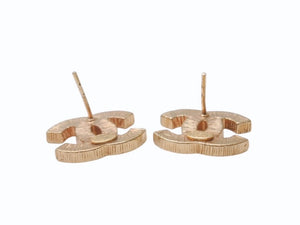 極美品 CHANEL シャネル ピアス アクセサリー ココマーク 両耳 05A刻印 GP ゴールド ブラウン 5.3g 中古 4b005028