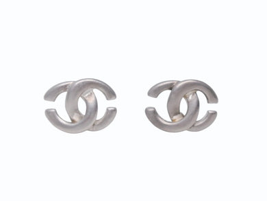 極美品 CHANEL シャネル ココマーク ピアス 両耳 アクセサリー 01A刻印 メタル シルバー 3.0g 中古 4b005030