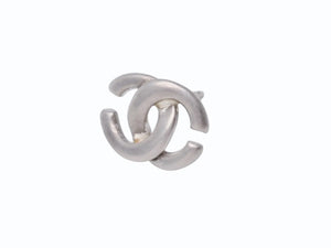 極美品 CHANEL シャネル ココマーク ピアス 両耳 アクセサリー 01A刻印 メタル シルバー 3.0g 中古 4b005030