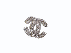 CHANEL シャネル ココマーク ピアス 重量約3.4g 03A刻印 ラインストーン メタル シルバー クリア 両耳用 美品 中古 4b005031