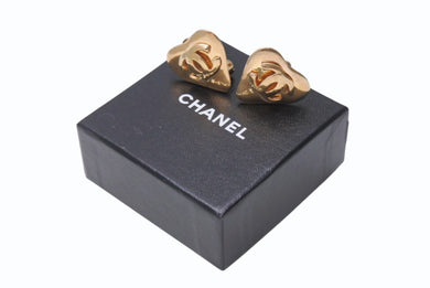 CHANEL シャネル ココマーク ハート イヤリング 両耳 アクセサリー 93P刻印 18g GP ゴールド 中古 44b005032
