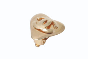 CHANEL シャネル ココマーク ハート イヤリング 両耳 アクセサリー 93P刻印 18g GP ゴールド 中古 44b005032