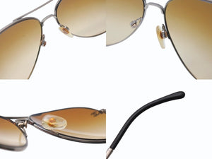 CHANEL シャネル ティアドロップ サングラス ココマーク 4189 イタリア製 メタル ブラウン シルバー金具 美品 中古 4b005037