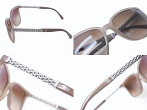 極美品 CHANEL シャネル サングラス チェーンテンプル 5325A プラスチック メタル ブラウン シルバー金具 54◻︎17 140 中古 4b005045