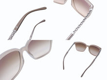 Load image into Gallery viewer, 極美品 CHANEL シャネル サングラス チェーンテンプル 5325A プラスチック メタル ブラウン シルバー金具 54◻︎17 140 中古 4b005045