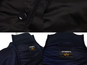 VETEMENTS ヴェトモン 18AW CUT-UP REVERSIBLE BOMBER リバーシブルボンバージャケット UA52JA200B サイズM 美品 中古 4b005046 