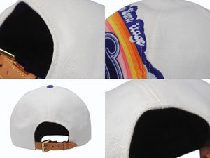 極美品 LOUIS VUITTON ルイヴィトン Rainbow Cap S00 ロゴ刺繍 キャップ M8160L コットン レザー ホワイト マルチカラー 中古 4b005048
