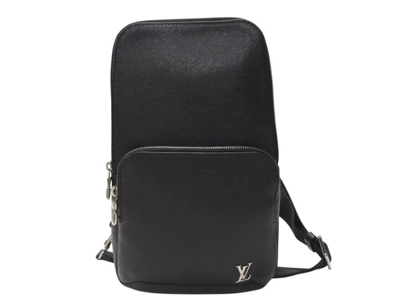 LOUIS VUITTON ルイヴィトン タイガ アヴェニュー スリングバッグ ボディバッグ M30443 ブラック シルバー金具 美品 中古 4b005050