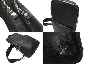 LOUIS VUITTON ルイヴィトン タイガ アヴェニュー スリングバッグ ボディバッグ M30443 ブラック シルバー金具 美品 中古 4b005050