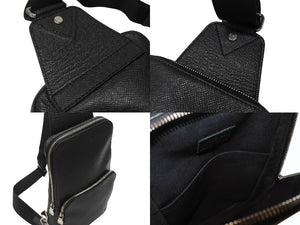 LOUIS VUITTON ルイヴィトン タイガ アヴェニュー スリングバッグ ボディバッグ M30443 ブラック シルバー金具 美品 中古 4b005050