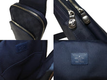 Load image into Gallery viewer, LOUIS VUITTON ルイヴィトン ダミエアンフィニ アヴェニュー スリングバッグ ボディバッグ N40439 ネイビー シルバー金具 美品 中古 4b005051