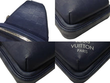 Load image into Gallery viewer, LOUIS VUITTON ルイヴィトン ダミエアンフィニ アヴェニュー スリングバッグ ボディバッグ N40439 ネイビー シルバー金具 美品 中古 4b005051