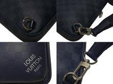 Load image into Gallery viewer, LOUIS VUITTON ルイヴィトン ダミエアンフィニ アヴェニュー スリングバッグ ボディバッグ N40439 ネイビー シルバー金具 美品 中古 4b005051