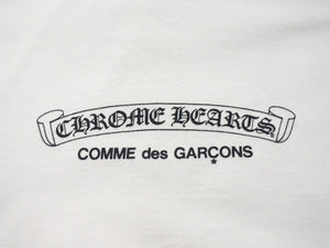 極美品 COMME des GARCONS コムデギャルソン × CHROME HEARTS クロムハーツ 半袖Tシャツ OT-T025 サイズL 2007年 クリスマス限定 中古 4b005053