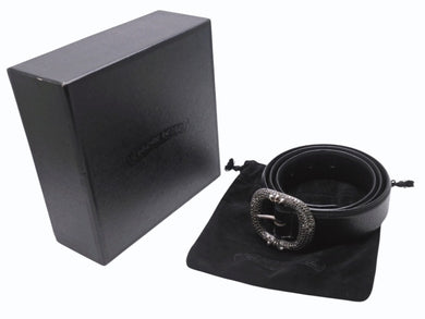 CHROME HEARTS クロムハーツ ガンスリンガー ベルト ブラック ブラックダイヤモンド レザー 小物 シルバー925 1994 サイズ38 美品 中古 4b005056