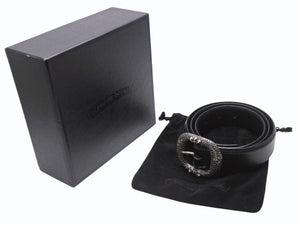 CHROME HEARTS クロムハーツ ガンスリンガー ベルト ブラック ブラックダイヤモンド レザー 小物 シルバー925 1994 サイズ38 美品 中古 4b005056