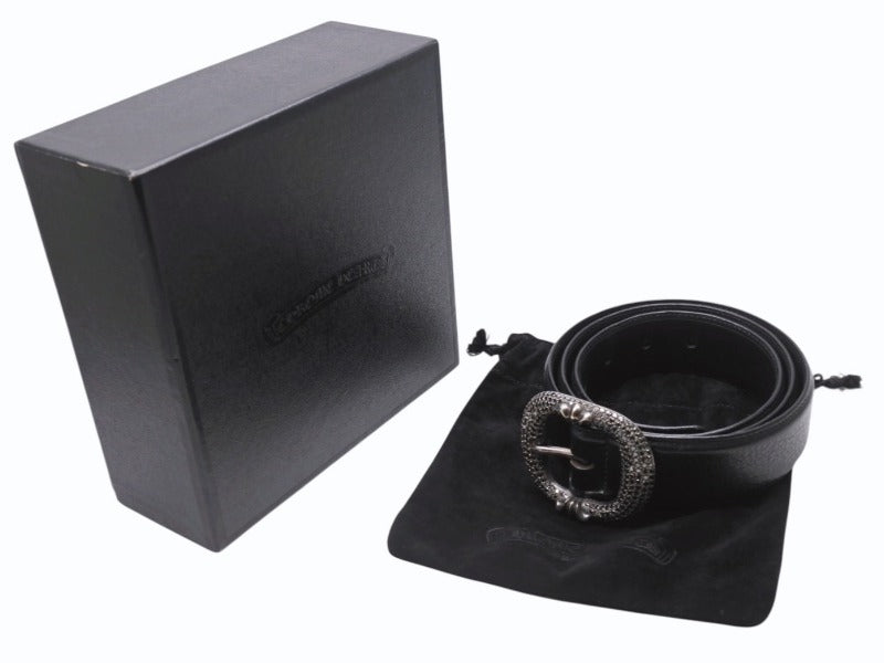 CHROME HEARTS クロムハーツ ガンスリンガー ベルト ブラック ブラックダイヤモンド レザー 小物 シルバー925 1994 サイズ38 美品 中古 4b005056