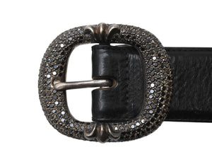 CHROME HEARTS クロムハーツ ガンスリンガー ベルト ブラック ブラックダイヤモンド レザー 小物 シルバー925 1994 サイズ38 美品 中古 4b005056