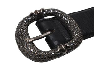CHROME HEARTS クロムハーツ ガンスリンガー ベルト ブラック ブラックダイヤモンド レザー 小物 シルバー925 1994 サイズ38 美品 中古 4b005056