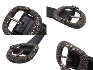 CHROME HEARTS クロムハーツ ガンスリンガー ベルト ブラック ブラックダイヤモンド レザー 小物 シルバー925 1994 サイズ38 美品 中古 4b005056