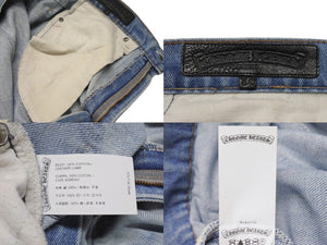 CHROME HEARTS クロムハーツ クロスパッチ デニム パンツ リーバイス LEVI`S 517 オーダー サイズ34 ブルー 美品 中古 4b005057