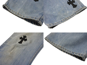 CHROME HEARTS クロムハーツ クロスパッチ デニム パンツ リーバイス LEVI`S 517 オーダー サイズ34 ブルー 美品 中古 4b005057