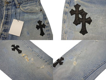 Load image into Gallery viewer, 新品未使用 CHROME HEARTS クロムハーツ クロスパッチ デニム パンツ リーバイス LEVI`S 501 オーダー サイズ31 ブルー 中古 4b005058