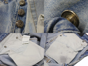 新品未使用 CHROME HEARTS クロムハーツ クロスパッチ デニム パンツ リーバイス LEVI`S 501 オーダー サイズ31 ブルー 中古 4b005058