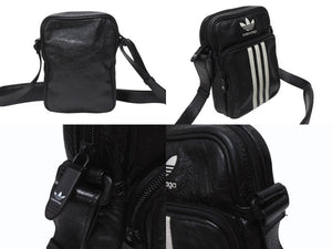 BALENCIAGA × adidas バレンシアガ アディダス コラボ スモール クロスボディ ショルダーバッグ ブラック ラムスキン ロゴ 721850 美品 中古 4b005060