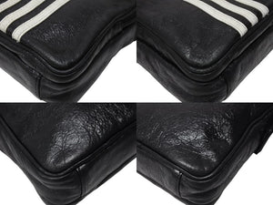 BALENCIAGA × adidas バレンシアガ アディダス コラボ スモール クロスボディ ショルダーバッグ ブラック ラムスキン ロゴ 721850 美品 中古 4b005060