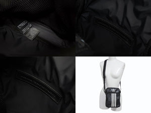 BALENCIAGA × adidas バレンシアガ アディダス コラボ スモール クロスボディ ショルダーバッグ ブラック ラムスキン ロゴ 721850 美品 中古 4b005060