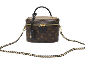 新品同様 LOUIS VUITTON ルイヴィトン モノグラムリバース バニティNV PM 2WAYハンドバッグ M45165 ブラウン ゴールド金具 中古 4b005061