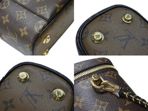 新品同様 LOUIS VUITTON ルイヴィトン モノグラムリバース バニティNV PM 2WAYハンドバッグ M45165 ブラウン ゴールド金具 中古 4b005061