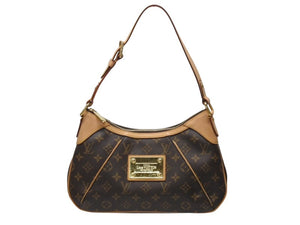 極美品 LOUIS VUITTON ルイヴィトン ハンドバッグ ワンショルダー M56384 テムズPM モノグラム ブラウン ゴールド金具 中古 54436