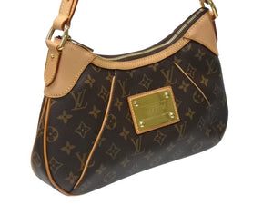 極美品 LOUIS VUITTON ルイヴィトン ハンドバッグ ワンショルダー M56384 テムズPM モノグラム ブラウン ゴールド金具 中古 54436