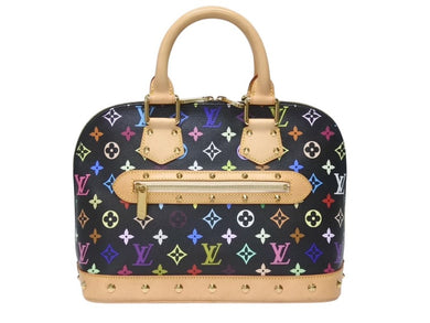 極美品 LOUIS VUITTON ルイヴィトン アルマPM ハンドバッグ M40444 モノグラム マルチカラー ブラック 村上隆 中古 4b005065