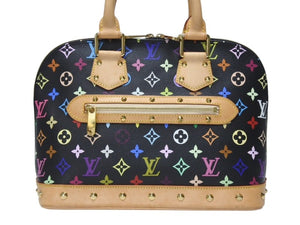 極美品 LOUIS VUITTON ルイヴィトン アルマPM ハンドバッグ M40444 モノグラム マルチカラー ブラック 村上隆 中古 4b005065