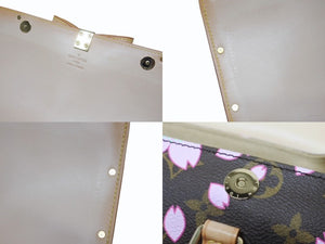 新品同様 LOUIS VUITTON ルイヴィトン パピヨン ハンドバッグ M92009 モノグラム チェリーブロッサム ブラウン ピンク 村上隆 中古 4b005066