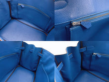 Load image into Gallery viewer, 極美品 HERMES エルメス BIRKIN バーキン35 ミコノス シルバー金具 トリヨンクレマンス ハンドバッグ □O刻印 中古 4b005067
