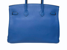 Load image into Gallery viewer, 極美品 HERMES エルメス BIRKIN バーキン35 ミコノス シルバー金具 トリヨンクレマンス ハンドバッグ □O刻印 中古 4b005067