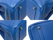 Load image into Gallery viewer, 極美品 HERMES エルメス BIRKIN バーキン35 ミコノス シルバー金具 トリヨンクレマンス ハンドバッグ □O刻印 中古 4b005067
