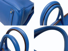 Load image into Gallery viewer, 極美品 HERMES エルメス BIRKIN バーキン35 ミコノス シルバー金具 トリヨンクレマンス ハンドバッグ □O刻印 中古 4b005067