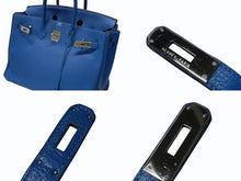 Load image into Gallery viewer, 極美品 HERMES エルメス BIRKIN バーキン35 ミコノス シルバー金具 トリヨンクレマンス ハンドバッグ □O刻印 中古 4b005067