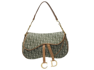 Christian Dior クリスチャンディオール サドルバッグ ワンショルダーバッグ RU 0071 トロッター カーキ ガリアーノ期 美品 中古 4b005069