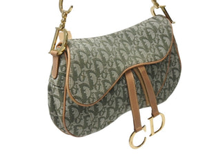 Christian Dior クリスチャンディオール サドルバッグ ワンショルダーバッグ RU 0071 トロッター カーキ ガリアーノ期 美品 中古 4b005069
